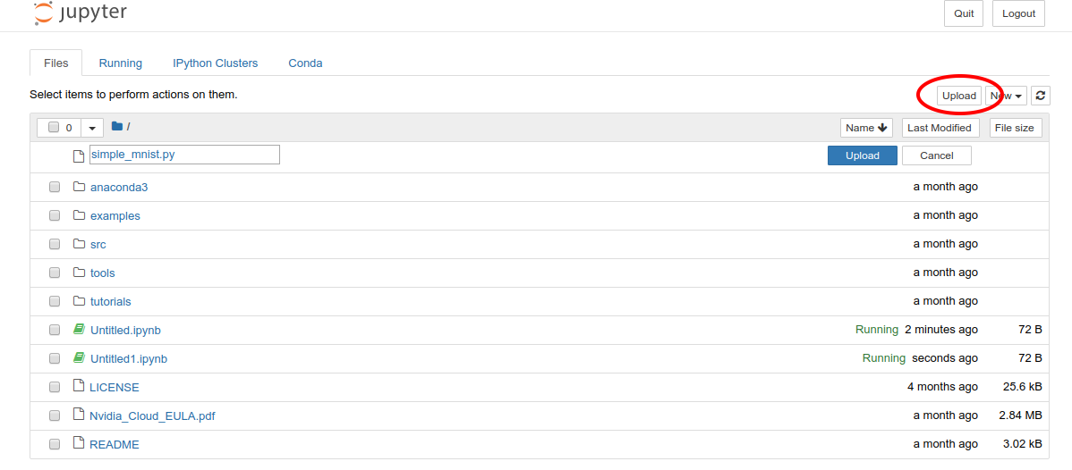 jupyter upload